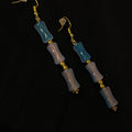 Pendientes "Blue Bamboo" – Cuentas de Resina Azul Glaciar